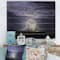 Designart - Full Moon Rising In A Cloudy Night - Nautical & Coastal Print on Natural Pine Wood